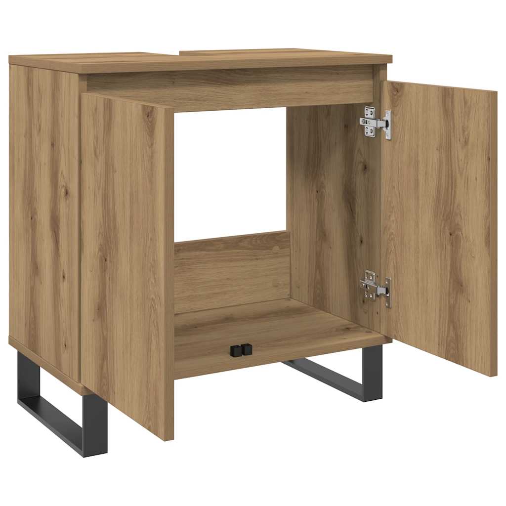 vidaXL Meuble de salle de bain chêne artisan 58x33x60 cm Bois d'ingénierie