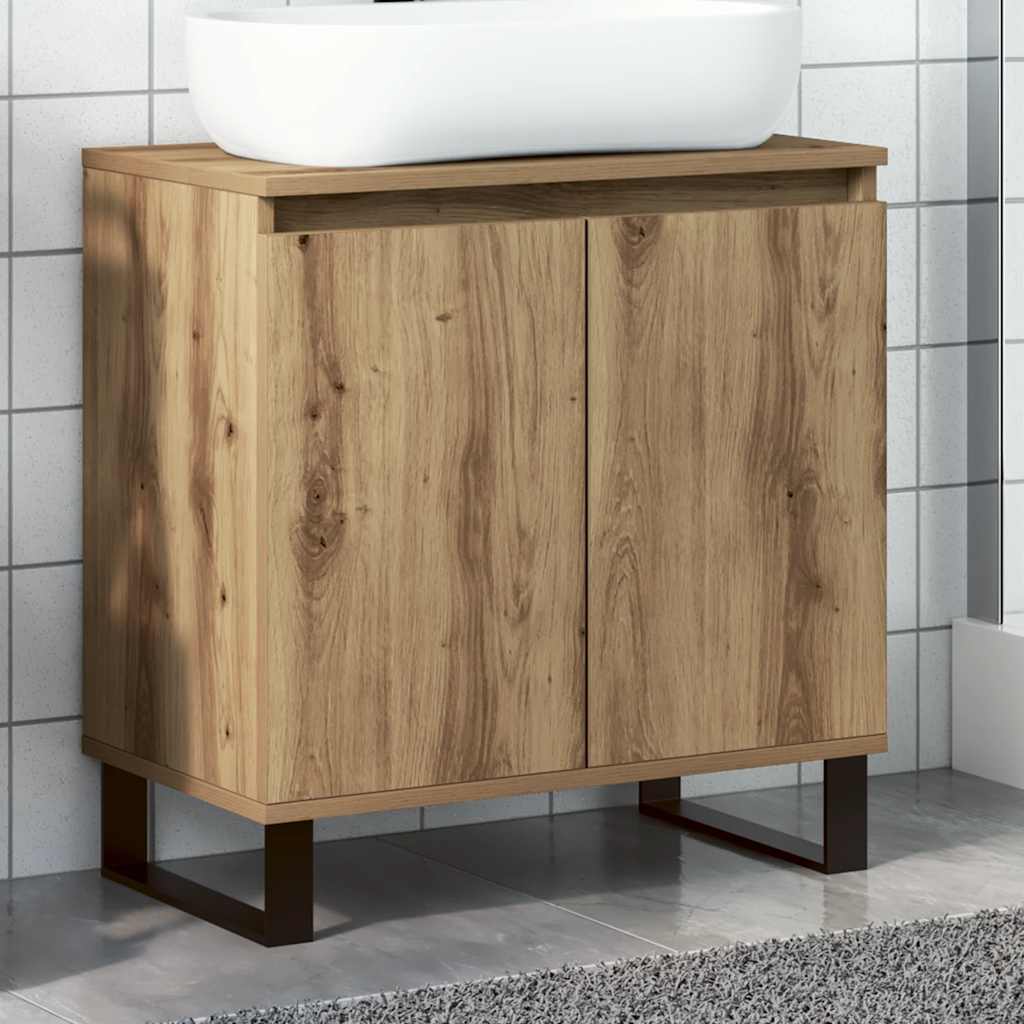 vidaXL Meuble de salle de bain chêne artisan 58x33x60 cm Bois d'ingénierie