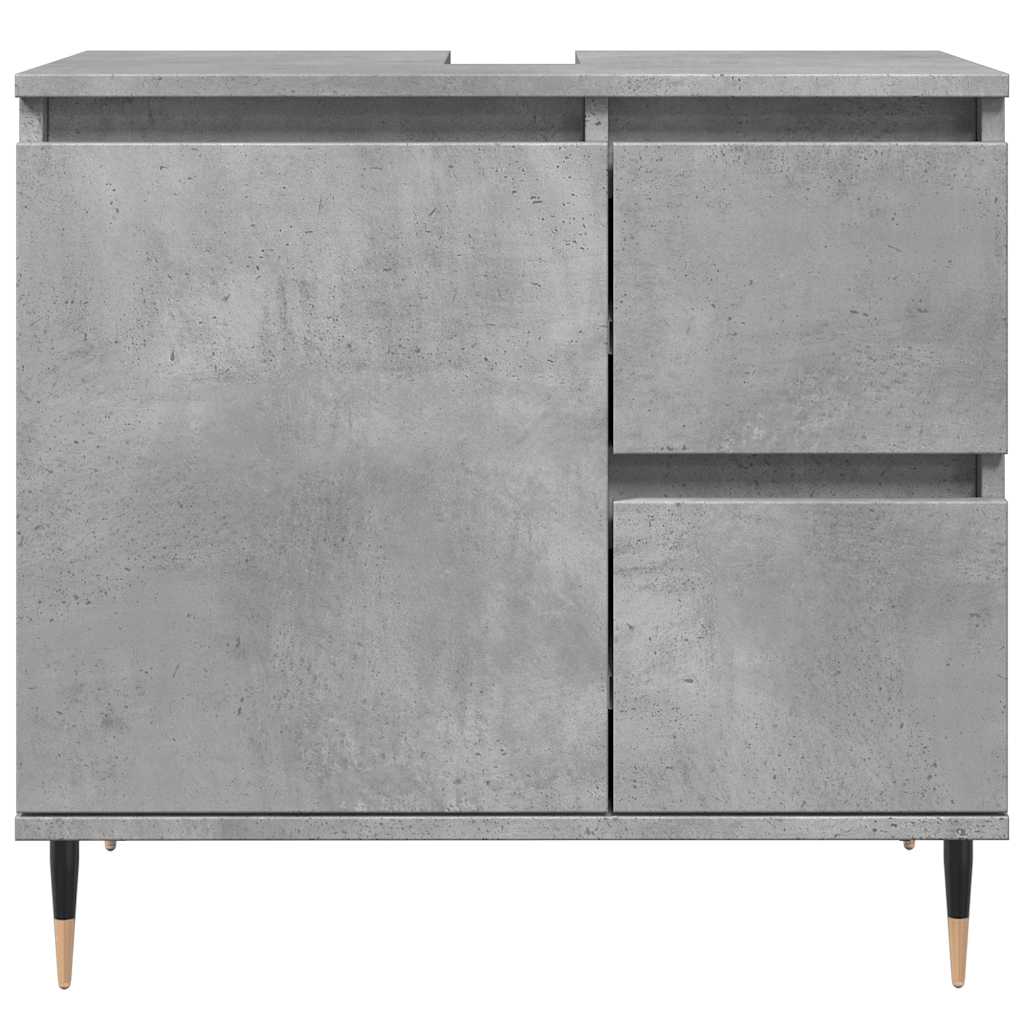 vidaXL Badschrank Betongrau 65x33x60 cm Holzwerkstoff