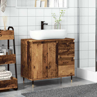 vidaXL Meuble de salle de bain aspect bois de récupération 65x33x60 cm bois d'ingénierie
