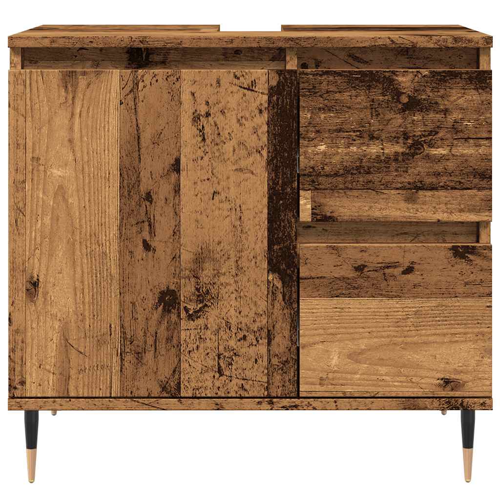 vidaXL Meuble de salle de bain aspect bois de récupération 65x33x60 cm bois d'ingénierie