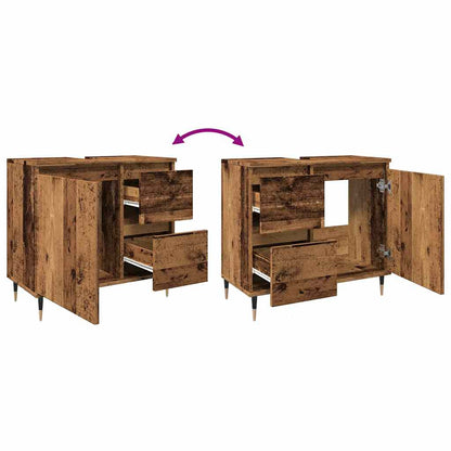 vidaXL Meuble de salle de bain aspect bois de récupération 65x33x60 cm bois d'ingénierie