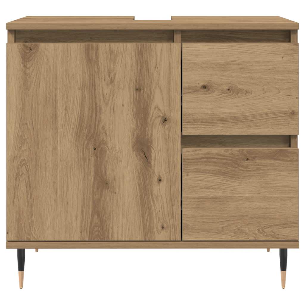 vidaXL Meuble de salle de bain chêne artisanal 65x33x60 cm bois d'ingénierie