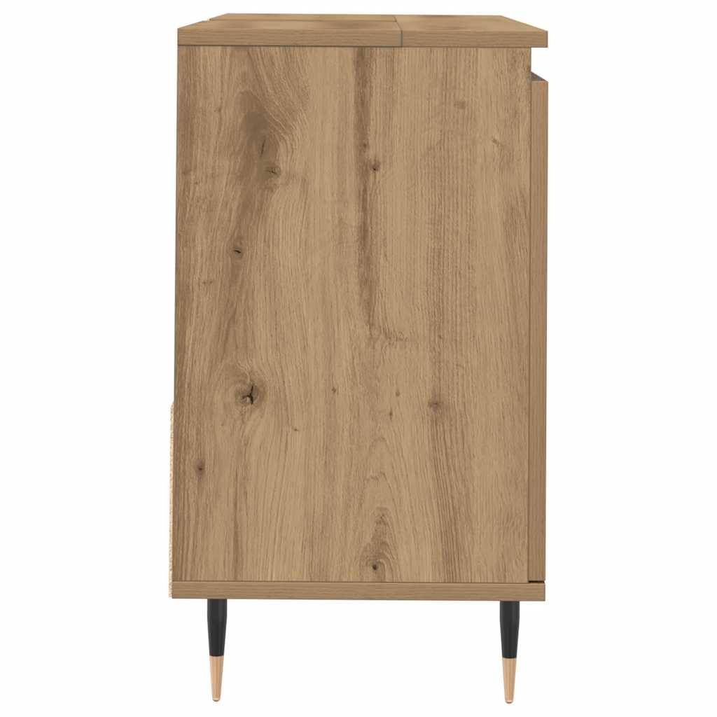 vidaXL Meuble de salle de bain chêne artisanal 65x33x60 cm bois d'ingénierie
