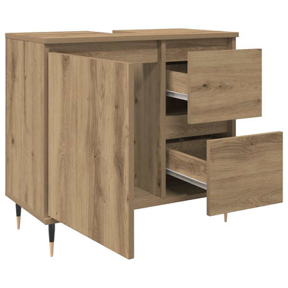 vidaXL Meuble de salle de bain chêne artisanal 65x33x60 cm bois d'ingénierie