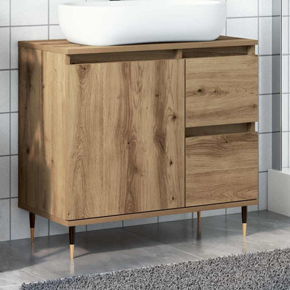 vidaXL Meuble de salle de bain chêne artisanal 65x33x60 cm bois d'ingénierie