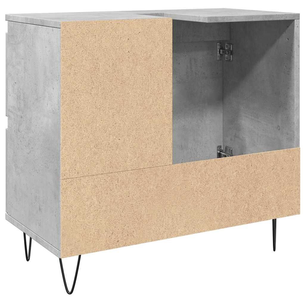 vidaXL Waschbeckenunterschrank Betongrau 65x33x60 cm Holzwerkstoff