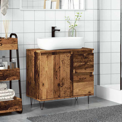 vidaXL Meuble sous-vasque aspect bois de récupération 65x33x60 cm Bois d'ingénierie