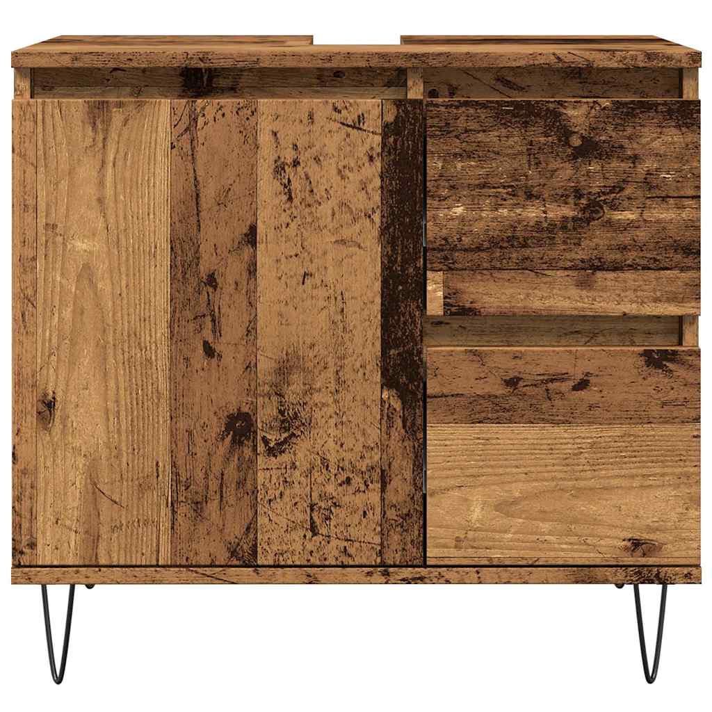 vidaXL Meuble sous-vasque aspect bois de récupération 65x33x60 cm Bois d'ingénierie