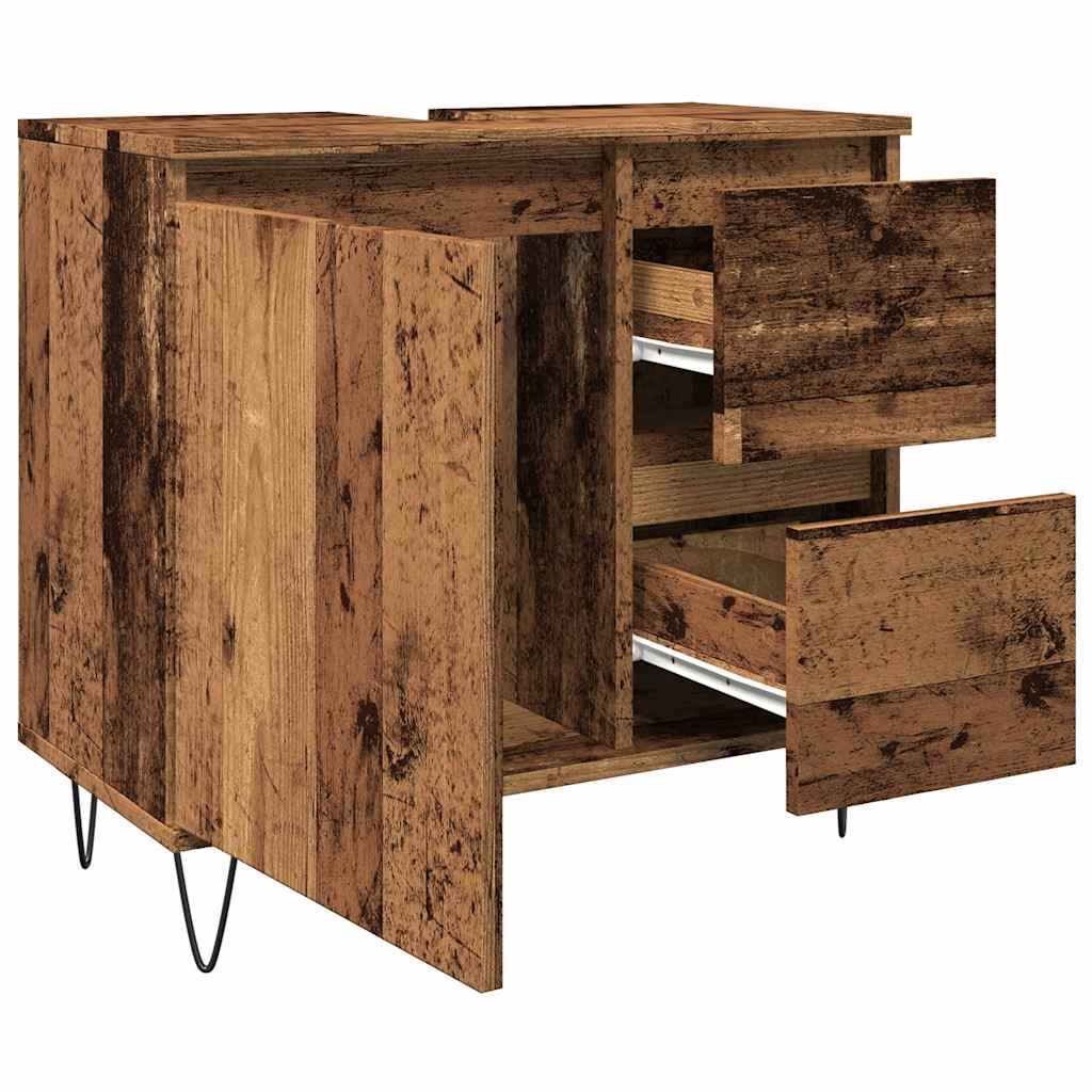 vidaXL Meuble sous-vasque aspect bois de récupération 65x33x60 cm Bois d'ingénierie