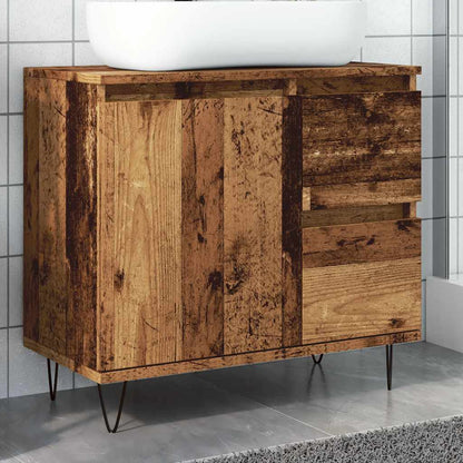 vidaXL Meuble sous-vasque aspect bois de récupération 65x33x60 cm Bois d'ingénierie
