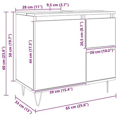 Meuble sous-vasque vidaXL chêne artisan 65x33x60 cm bois d'ingénierie