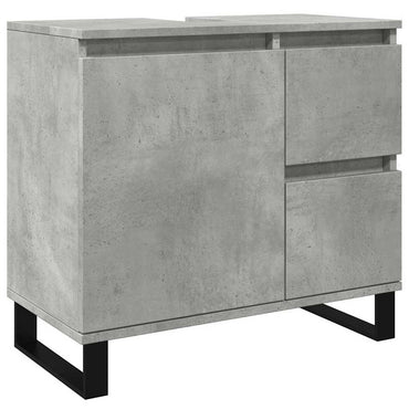vidaXL Waschbeckenunterschrank Betongrau 65x33x60 cm Holzwerkstoff