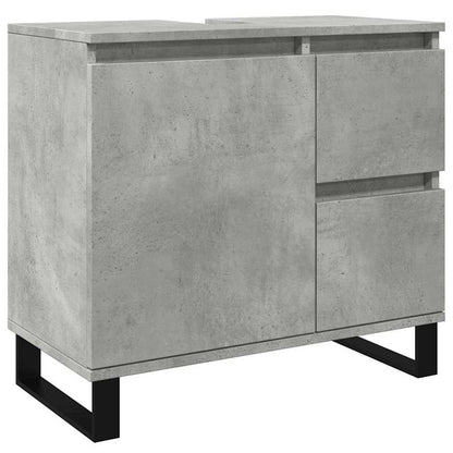 vidaXL Waschbeckenunterschrank Betongrau 65x33x60 cm Holzwerkstoff