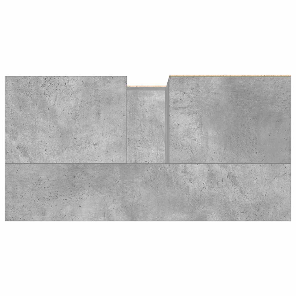 vidaXL Waschbeckenunterschrank Betongrau 65x33x60 cm Holzwerkstoff