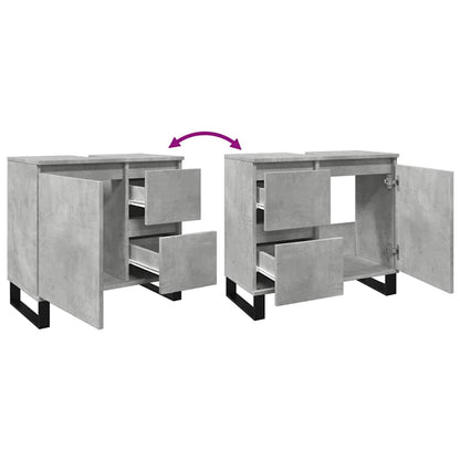 vidaXL Waschbeckenunterschrank Betongrau 65x33x60 cm Holzwerkstoff