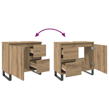 Meuble sous-vasque vidaXL chêne artisan 65x33x60 cm bois d'ingénierie