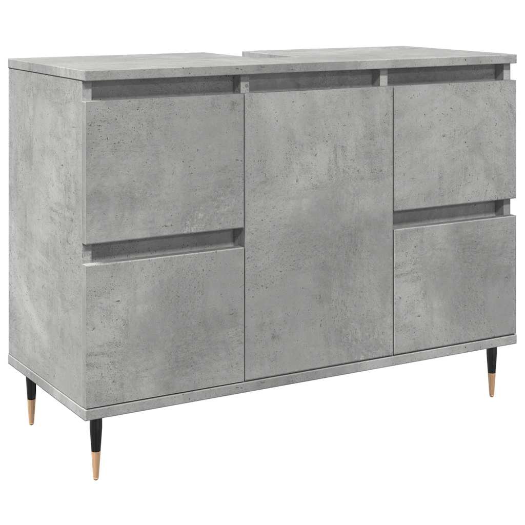 vidaXL Badschrank Betongrau 80x33x60 cm Holzwerkstoff