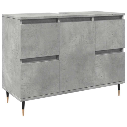 vidaXL Badschrank Betongrau 80x33x60 cm Holzwerkstoff
