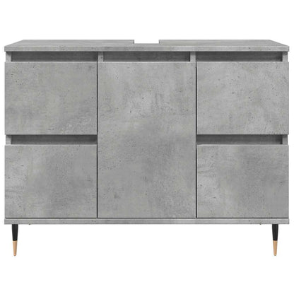 vidaXL Badschrank Betongrau 80x33x60 cm Holzwerkstoff