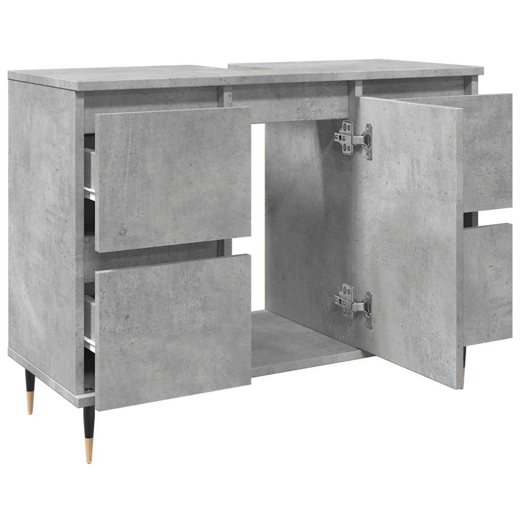 vidaXL Badschrank Betongrau 80x33x60 cm Holzwerkstoff