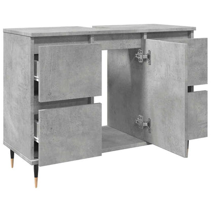 vidaXL Badschrank Betongrau 80x33x60 cm Holzwerkstoff