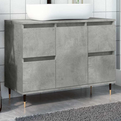 vidaXL Badschrank Betongrau 80x33x60 cm Holzwerkstoff