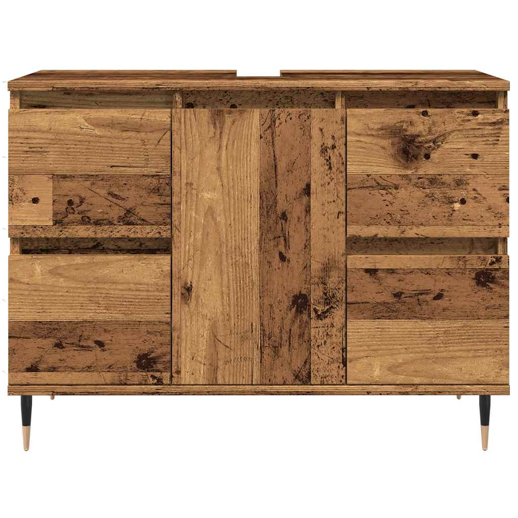 vidaXL Meuble de salle de bain aspect bois de récupération 80x33x60 cm bois d'ingénierie