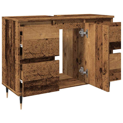 vidaXL Meuble de salle de bain aspect bois de récupération 80x33x60 cm bois d'ingénierie