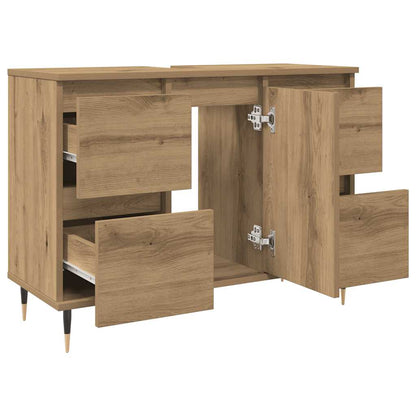 vidaXL Meuble de salle de bain chêne artisanal 80x33x60 cm bois d'ingénierie