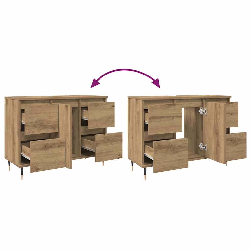 vidaXL Meuble de salle de bain chêne artisanal 80x33x60 cm bois d'ingénierie