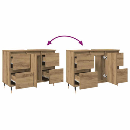 vidaXL Meuble de salle de bain chêne artisanal 80x33x60 cm bois d'ingénierie