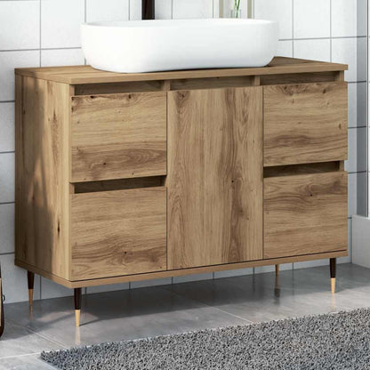 vidaXL Meuble de salle de bain chêne artisanal 80x33x60 cm bois d'ingénierie