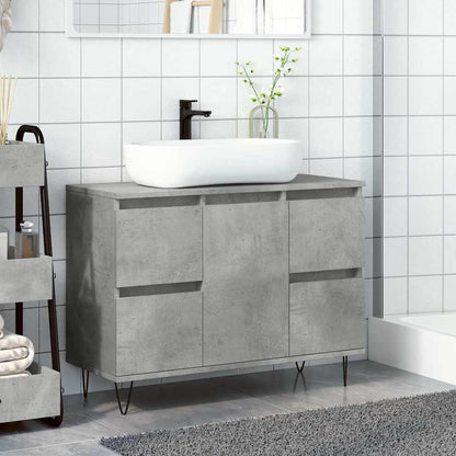 vidaXL Badschrank Betongrau 80x33x60 cm Holzwerkstoff