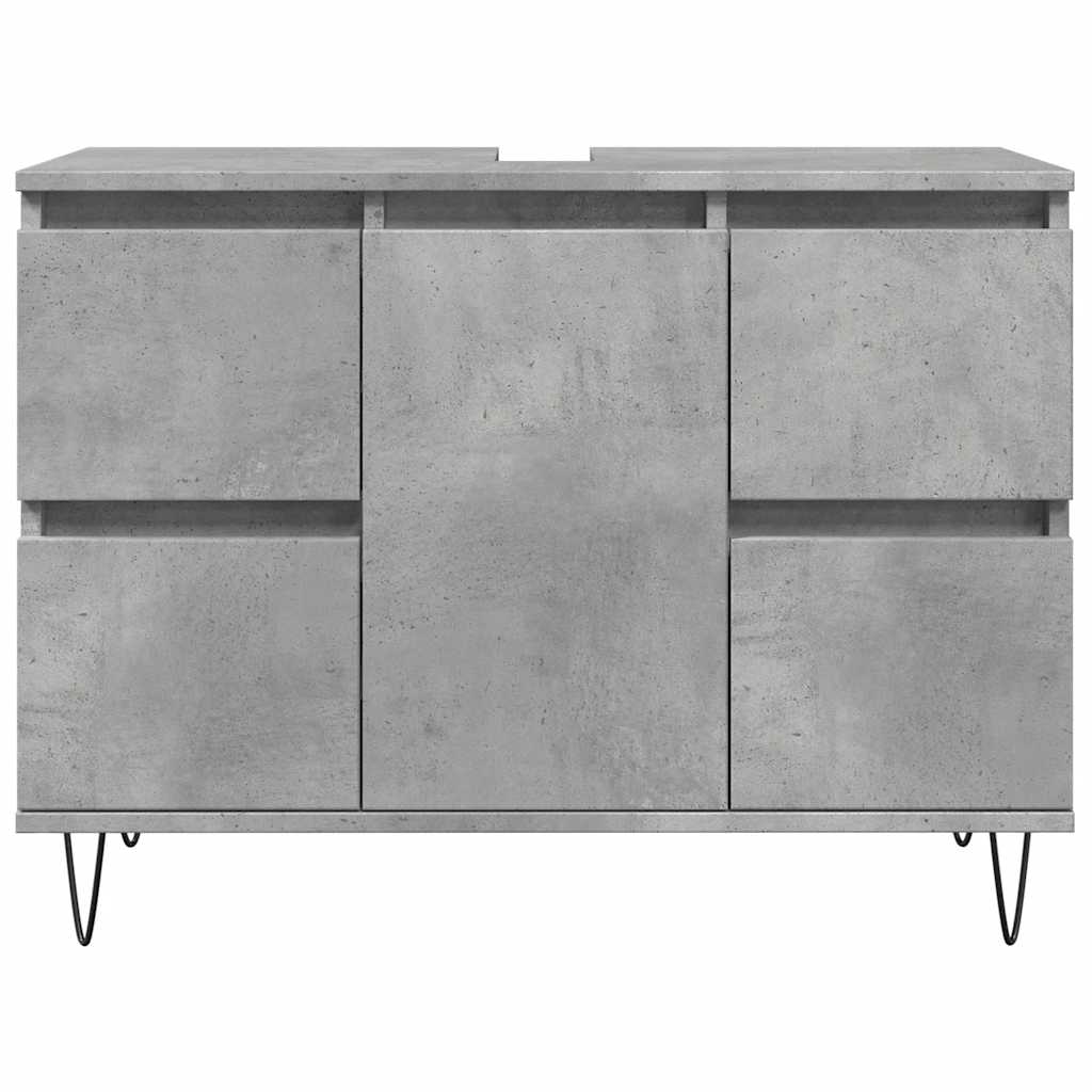 vidaXL Badschrank Betongrau 80x33x60 cm Holzwerkstoff