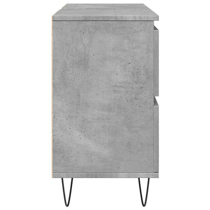 vidaXL Badschrank Betongrau 80x33x60 cm Holzwerkstoff