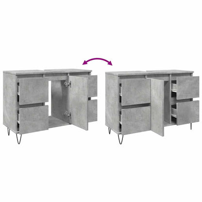vidaXL Badschrank Betongrau 80x33x60 cm Holzwerkstoff