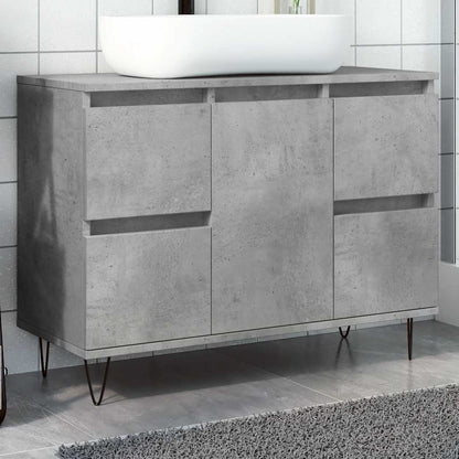vidaXL Badschrank Betongrau 80x33x60 cm Holzwerkstoff