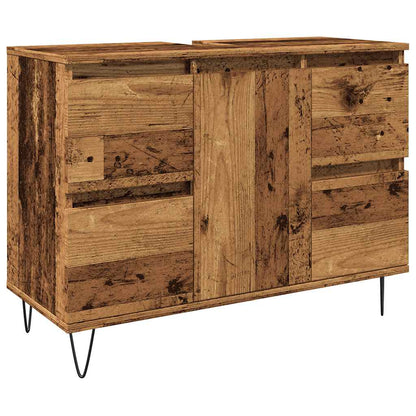 vidaXL Meuble de salle de bain aspect bois de récupération 80x33x60 cm bois d'ingénierie