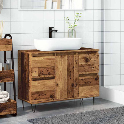 vidaXL Meuble de salle de bain aspect bois de récupération 80x33x60 cm bois d'ingénierie