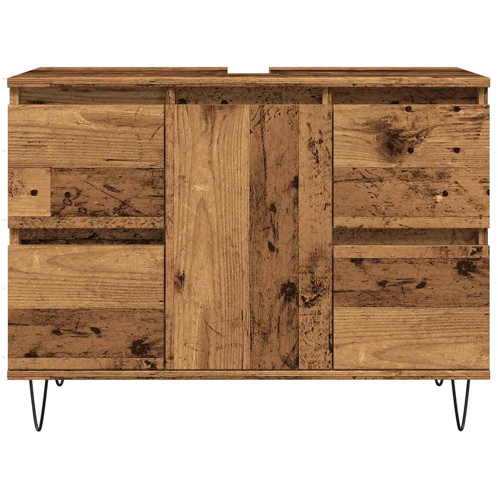 vidaXL Meuble de salle de bain aspect bois de récupération 80x33x60 cm bois d'ingénierie