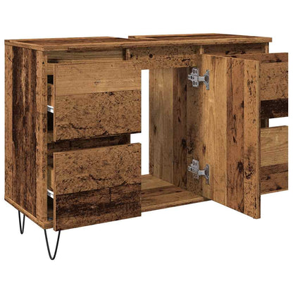 vidaXL Meuble de salle de bain aspect bois de récupération 80x33x60 cm bois d'ingénierie
