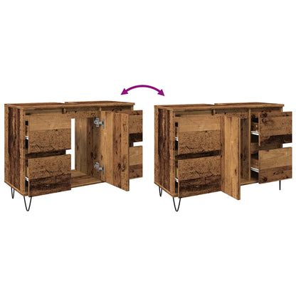 vidaXL Meuble de salle de bain aspect bois de récupération 80x33x60 cm bois d'ingénierie