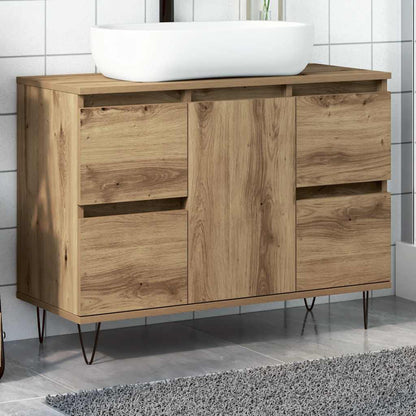 Badschrank Artisan-Eiche 80x33x60 cm Holzwerkstoff