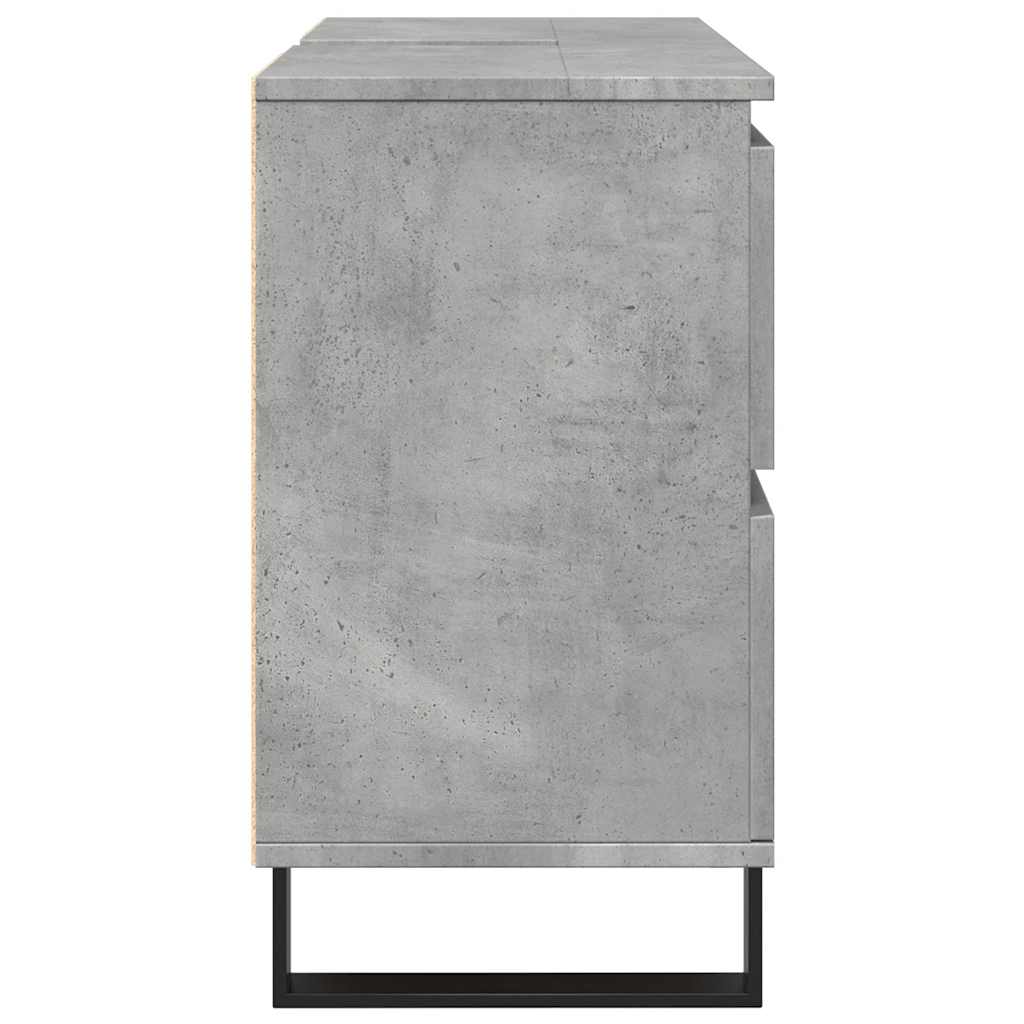 vidaXL Waschbeckenunterschrank Betongrau 80x33x60 cm Holzwerkstoff