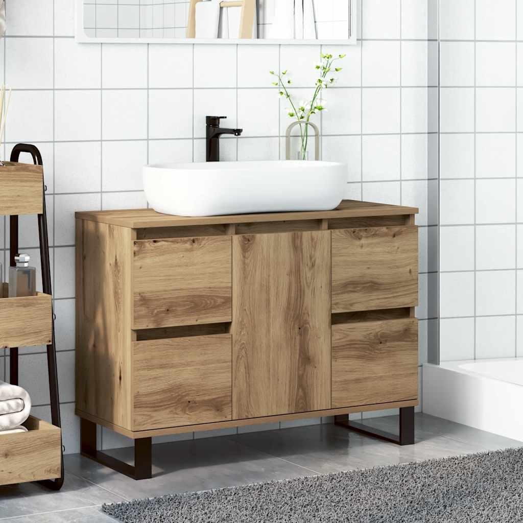 vidaXL Waschbeckenunterschrank Artisan-Eiche 80x33x60 cm Holzwerkstoff