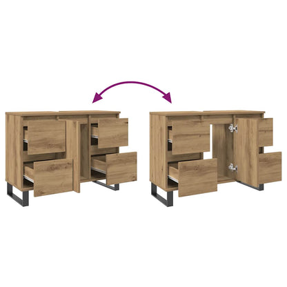 vidaXL Waschbeckenunterschrank Artisan-Eiche 80x33x60 cm Holzwerkstoff