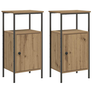 vidaXL Nachttische 2 Stk. Artisan-Eiche 41x31x80 cm Holzwerkstoff