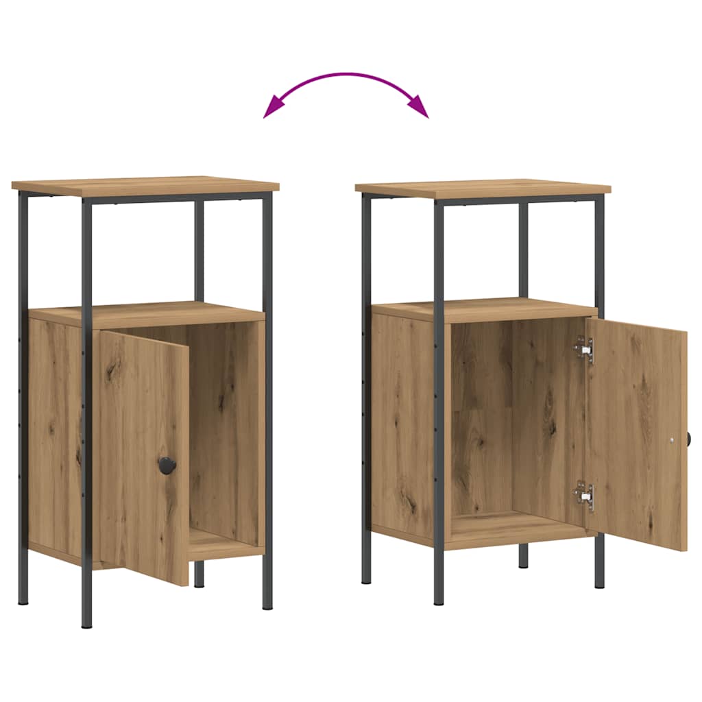 vidaXL Nachttische 2 Stk. Artisan-Eiche 41x31x80 cm Holzwerkstoff