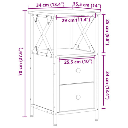 vidaXL Nachttisch Altholz-Optik 34x35,5x70 cm Holzwerkstoff